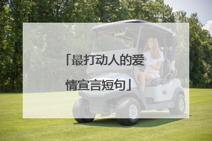 最打动人的爱情宣言短句