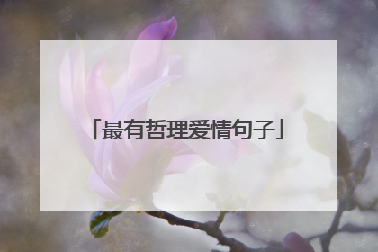 最有哲理爱情句子