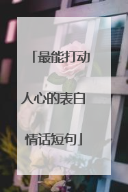 最能打动人心的表白情话短句