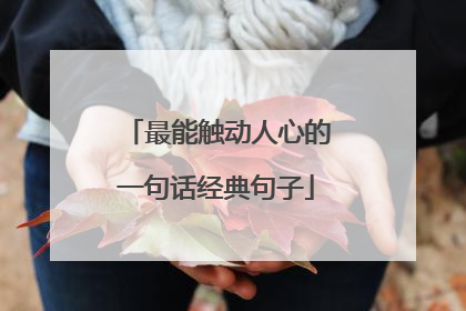 最能触动人心的一句话经典句子