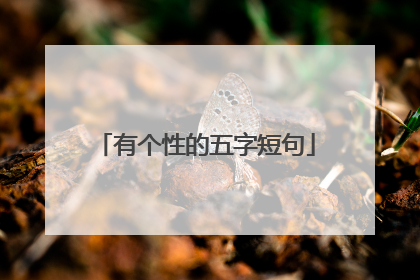 有个性的五字短句