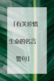 有关珍惜生命的名言警句