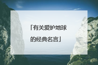 有关爱护地球的经典名言