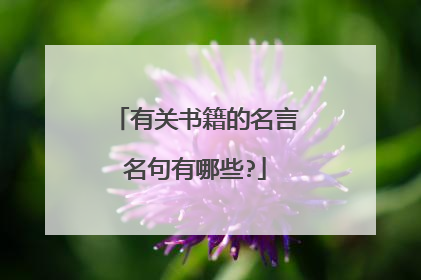 有关书籍的名言名句有哪些?