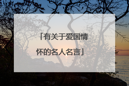 有关于爱国情怀的名人名言