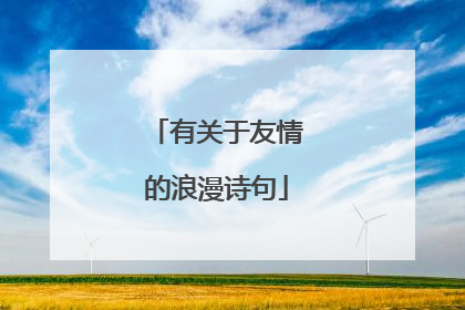 有关于友情的浪漫诗句