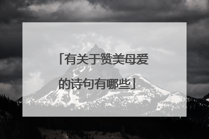 有关于赞美母爱的诗句有哪些