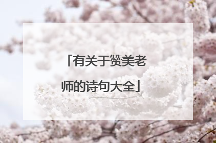 有关于赞美老师的诗句大全