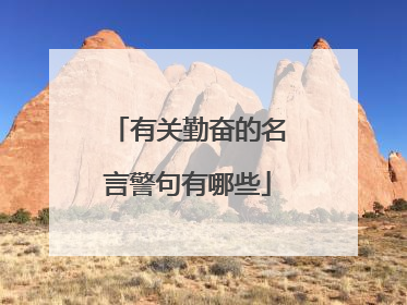 有关勤奋的名言警句有哪些