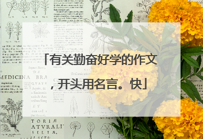 有关勤奋好学的作文，开头用名言。快