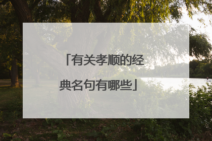 有关孝顺的经典名句有哪些