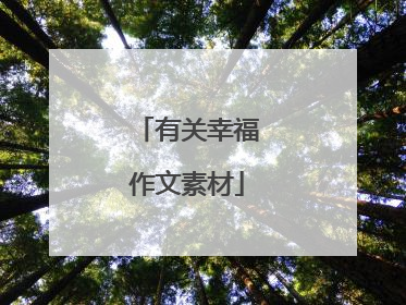 有关幸福作文素材