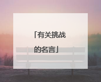 有关挑战的名言