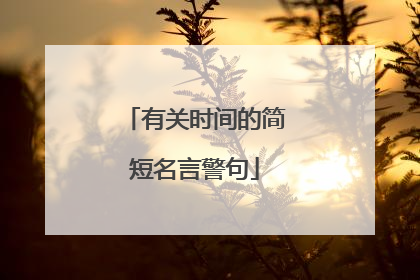 有关时间的简短名言警句