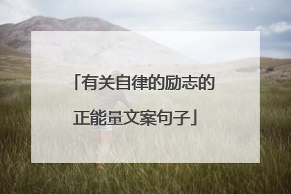 有关自律的励志的正能量文案句子