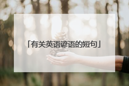有关英语谚语的短句