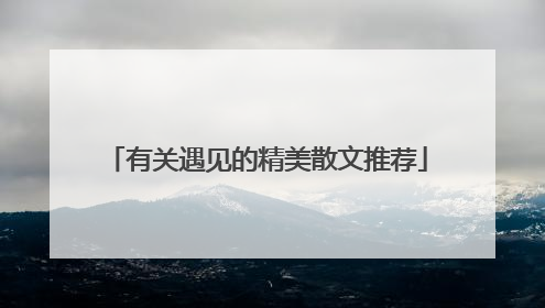 有关遇见的精美散文推荐