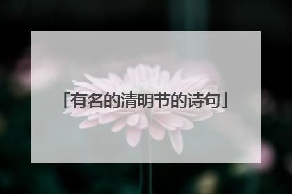 有名的清明节的诗句