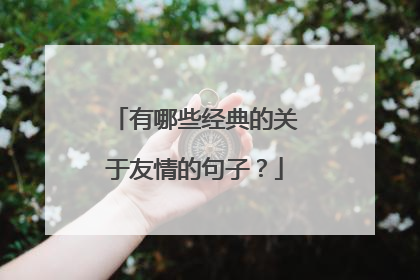 有哪些经典的关于友情的句子？