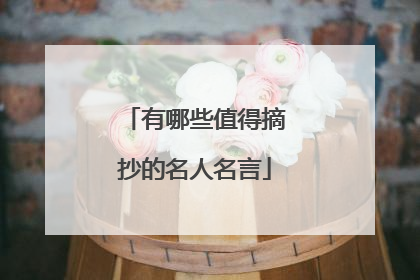 有哪些值得摘抄的名人名言