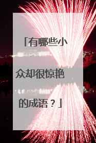 有哪些小众却很惊艳的成语？