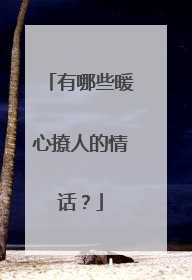 有哪些暖心撩人的情话？