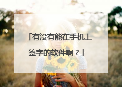 有没有能在手机上签字的软件啊？