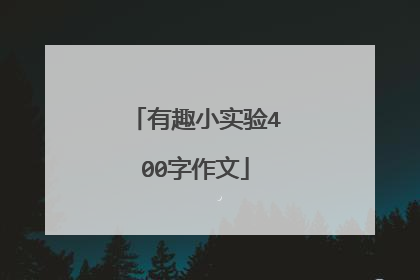 有趣小实验400字作文