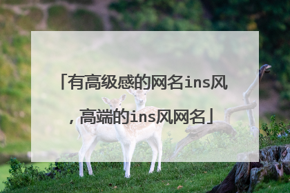 有高级感的网名ins风，高端的ins风网名