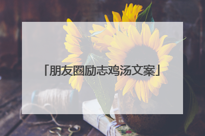朋友圈励志鸡汤文案