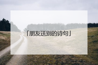 朋友送别的诗句