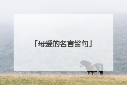 母爱的名言警句