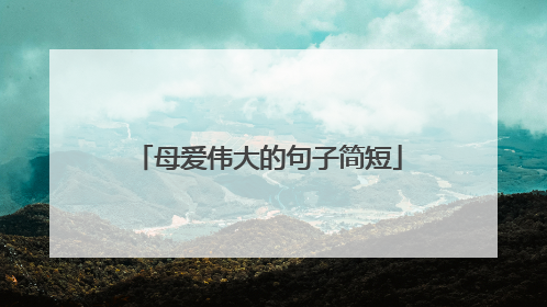 母爱伟大的句子简短