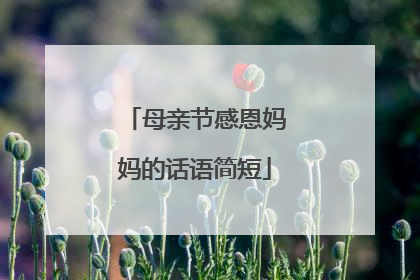 母亲节感恩妈妈的话语简短