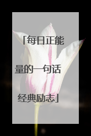 每日正能量的一句话经典励志