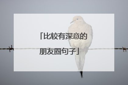 比较有深意的朋友圈句子