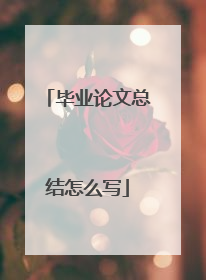 毕业论文总结怎么写
