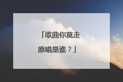 歌曲你莫走原唱是谁？