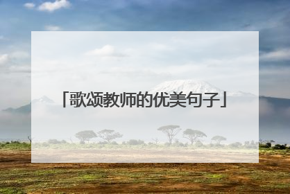歌颂教师的优美句子