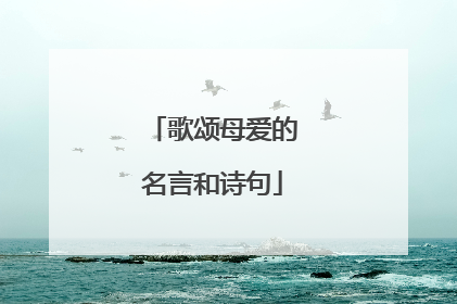 歌颂母爱的名言和诗句