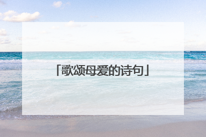 歌颂母爱的诗句