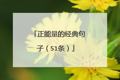 正能量的经典句子（51条）