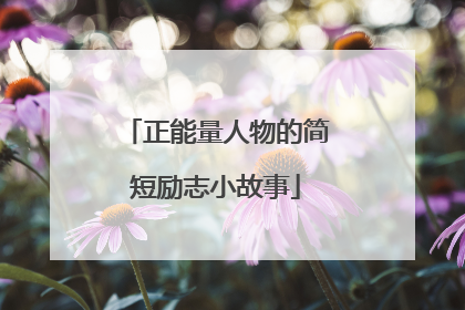 正能量人物的简短励志小故事