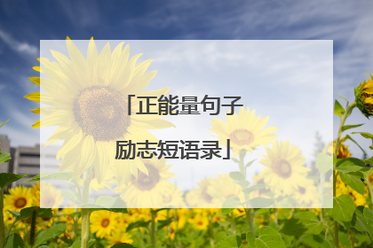 正能量句子励志短语录