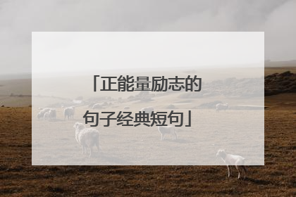 正能量励志的句子经典短句