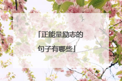 正能量励志的句子有哪些
