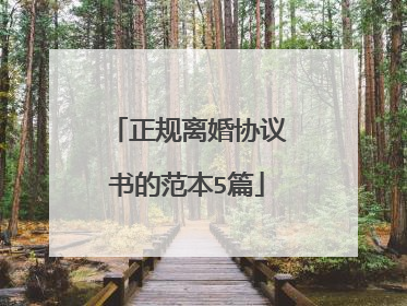 正规离婚协议书的范本5篇