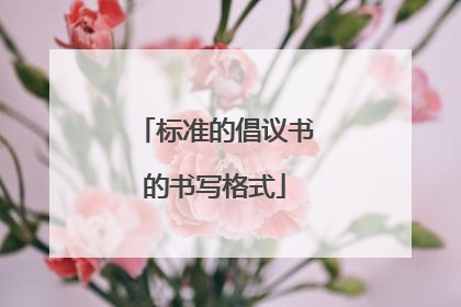 标准的倡议书的书写格式