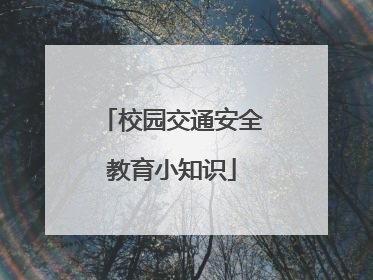 校园交通安全教育小知识