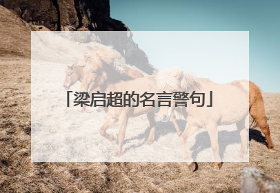 梁启超的名言警句